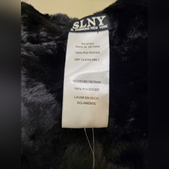 Women's Black faux fur stole with keyhole from Macy's by SLNY One Size fits all - Picture 10 of 11